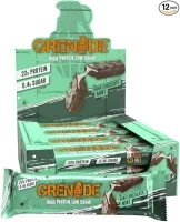 Grenade High Protein, Low Sugar Bar - Dark Chocolate Mint, 12 x 60 g