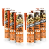 Gorilla 2044003 Heavy Duty Grab Adhesive White 290ml (Pack of 6)