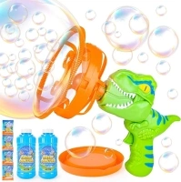 deAO Bubble Machine, Portable Automatic Bubble Maker Toys for Kids Toddlers Boys Girls, 2 Bottles of Bubble Solution, Outdoor Indoor Garden Wedding Party (GREEN)