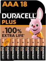 Duracell Plus AAA Batteries (18 Pack) - Alkaline 1.5V - Up To 100% Extra Life - Reliability For Everyday Devices - 0% Plastic Packaging - 10 Year Storage - LR03 MN2400