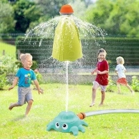 Octopus Water Rocket, Outdoor Sprinkler Toy, Summer Cooling Yard Games Funny Water Spray Toy, Water Pressure Lift Sprinkler Toy for 3+Years Old Kids (Green)