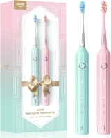 usmile Electric Toothbrush, Rechargeable Sonic Toothbrush for Adults with Smart Timer, Whitening Toothbrush with Travel Case, Y1S Pink&Mint