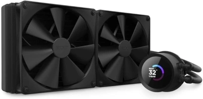 NZXT Kraken 280 - RL-KN280-B1 - 280mm AIO CPU Liquid Cooler - Customizable 1.54" Square LCD Display for Images, Performance Metrics and More - 2 x F140P Fans - Black