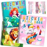 TCJJ 3pcs Sticker Books for Kids Ages 4-8,30 Pictures Girls Sticker Books by Number,Kids Stickers Books for Improve Intelligence,Toddler Sticker Books,for School＆Christmas Gifts