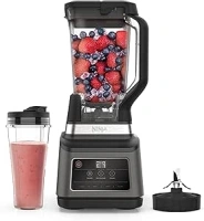 Ninja 2-in-1 Blender with 3 Automatic Programs; Blend, Max Blend, Crush, and 4 Manual Settings, 2.1L Jug & 700ml Cup, 1200W, Dishwasher Safe Parts, Auto-iQ, Black BN750UK