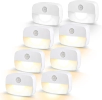 Night Light, Motion Sensor Lights Indoor, [8 Pack] Stick On Night Light by Battery Powered, night lights for adults, Automatic ON/Off Light for Stair, Hallway, Closet, Kitchen,Cupboard,Children