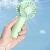 Hianjoo Mini Portable Fan【4500mAh】 Powerful Handheld Fan, USB Rechargeable Cute Design Lightweight Pocket Fan 3-Speed Personal Fan with Hand Strap for Home School Office Outdoor Sport Travel (Green)