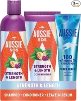 Aussie Strength And Length Shampoo And Conditioner Set, Hydrates And Strengthens Long, Weak Hair, Nourishes Fragile Hair To Help Prevent Split Ends And Breakage From Styling Damage