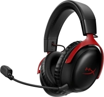 HyperX Cloud III Wireless – Gaming headset for PC, PS5, PS4, up to 120-hour Battery, 2.4GHz Wireless, 53mm angled drivers, Memory foam, Durable Frame, 10mm microphone, Black-Red.