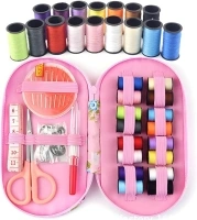 Portable Travel Mini Sewing Kit 43pcs Pink Set for Mending & Fixing with Thread, Needles, Pins, Threader and Seam Ripper