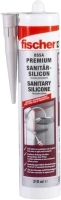 Fischer 53101 DSSA W Sanitary Silicone for Sealing and Grouting in Sanitary and Kitchen Areas, Cartridge for Numerous Applications and Building Materials,310 ml, White