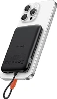 Charmast Mini Power Bank for iPhone, 5000mAh Lightweight 20W Fast Charging Portable Charger with Built in Cable, USB C In/Out Battery Pack Compatible with iPhone Samsung Pixel Tablets (Black)