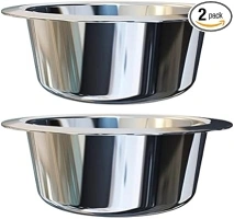 OXKOX Pack of 2 Dog Bowl - Stainless Steel Dishwasher Safe - Bowl for Cats, Dogs, Pups, and Kittens - Ideal for Wet and Dry DOG Food and Water Bowl (Medium)