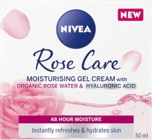 NIVEA Soft Rose 24h Day Cream (50 ml), Face Care with Rose Water and Hyaluron, Light Gel Face Cream for Smooth Delicate Skin, Moisturising Cream