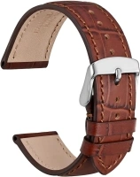 WOCCI Leather Watch Straps, Italian Leather, Embossed Alligator Grain, Choose Color & Width 14mm 18mm 19mm 20mm 21mm 22mm