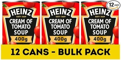 Heinz Classic Soup: Cream of Tomato Soup, 400 g (Pack of 12) - vegetarian soup with plant power