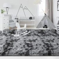 Cinknots Area Rugs Fluffy Carpet Modern Living Room Bedroom Baby Nursery Dorm Soft Non-slip Carpet Large Modern Indoor Shaggy Carpet Room Home Décor (Black Gray, 120x160cm)