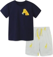 Boys Summer Outfits Dinosaur 100% Cotton Short Sleeve Clothing Sets T-Shirt and Shorts 2 Pcs Clothing for Kids 1-7 Years