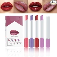 Lipstick Sets, 4 Pcs cigarette lipstick High Pigmented Velvety Matte Lipstick, Lipgloss Long Lasting Waterproof,Makeup Sets For Women Gifts Surprise (04)