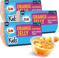 Dole Orange Jelly with Mixed Fruit 3 x 4 Pack, Healthy Snack for Kids Made with Fresh Fruit, No Added Sugar Fruit Bowls, Perfect for Breakfast or Dessert