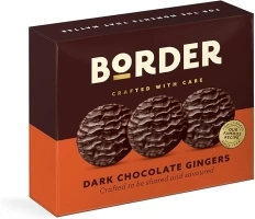 Border Luxury Biscuits - Dark Chocolate Gingers - made with Expertly Sourced Ginger & Rich Chocolate - Box to Share - 255g