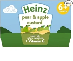 Heinz Pear and Apple Custard Dessert Pots, 4 x 100 g (Pack of 3)