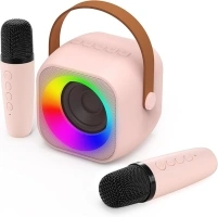 Jeefu Kids Karaoke Toys Machines with 2 Microphones, Toys for 3-12 Years Old Girls Gifts, Mini Kids Bluetooth Sperker Toy for Singing, Christmas Birthday Gifts for 5 6 7 8 9 10 11 Years Teens Girls