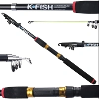 Rigged and Ready K-Fish Telescopic Fishing Rod and Reel Combo Set with Line, Lures & Accessories + Angling Guide. 6’ 11” Tele Fish Pole Combination Saltwater freshwater Spin Spinning Lure Bass.