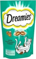 Dreamies Cat Treats, Tasty Snacks with Tempting Turkey, 8 Pouches of 60 g