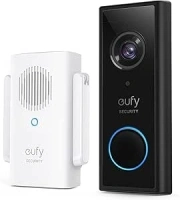 eufy Security Doorbell Camera Wireless S210 2K (Battery-Powered) with Chime, No Monthly Fee, On-Device AI for Human Detection, 16 GB Local Storage, 2-Way Audio Doorbell, Motion Only