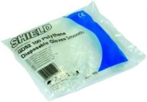 Disposable Smooth Polythene Gloves - Pack of 100 - Medium, packaging may vary