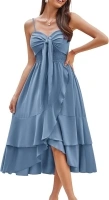 GRACE KARIN Women Flowy Long Beach Dress High Low Ruffle A Line Dress Strappy Flowy Backless Dress