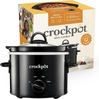 Crock-Pot Slow Cooker | Removable Easy-Clean Ceramic Bowl | 1.8 L Small Slow Cooker (Serves 1-2 People) | Energy Efficient | Black [CSC080]