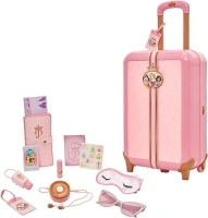 Disney Princess Travel Suitcase Play Set for Girls with Luggage Tag Style Collection, 17 Pretend Play Accessories Pieces Including Travel Passport! for Ages 3+