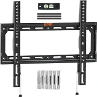 ELIVED Fixed TV Wall Bracket for Most 26-60 Inch LED, LCD, OLED Flat or Curved TVs, Ultra Slim Wall Mount with VESA 75x75mm-400x400mm up to 45KG, Low Profile TV Bracket Flat to Wall Design EV3035