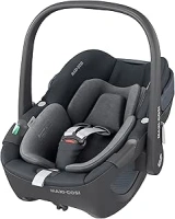 Maxi-Cosi Pebble 360 i-Size, Baby Car Seat, 360 Car Seat Newborn, 0-15 Months (40-83 cm), One-Hand Rotation, ClimaFlow, Easy-in Harness, G-Cell Side Impact Protection, Essential Graphite