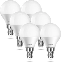 Lepro E14 LED Light Bulb, Small Screw Light Bulb, 4.9W 470lm, 40W Equivalent SES E14 Bulb, Warm White 2700K E14 Golf Ball Bulb, Energy Saving LED P45 Bulb, 220-240V, Non-Dimmable, Pack of 6