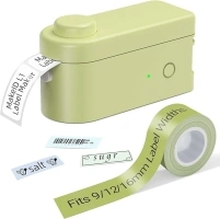 Makeid Label Maker Machine L1, Sticker Maker Machine with 16mm Tape, Portable Bluetooth Label Printer for Home Office Organization, Compatible Android & iOS, USB Rechargeable(203dpi Green)