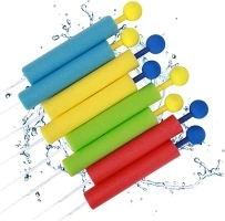 8Pcs Water Pistols for Kids 21.5cm Water Blaster Foam Shooter Set Kids Water Shooter Toys 4 Colors Foam Water Pistol Beach Toys Water Blaster for Summer Pool Garden Outdoor Party Favors (round x 8)