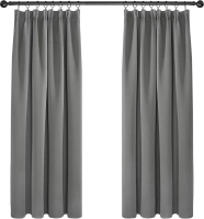 Deconovo Grey Blackout Curtains Thermal Curtains Super Soft Pencil Pleat Blackout Curtains Bedroom 46 x 54 Drop Inch Light Grey Two Panels