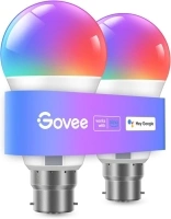 Govee RGBWW Smart Bulbs, WiFi LED Light Bulb B22, 54 Dynamic Scenes, 800LM, Music Sync, DIY 16 Million Color, Work with Alexa & Google Assistant, 2 Packs