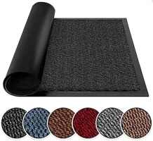 BLADO Washable Door Mats Indoor & Outdoor - Non-Slippery Heavy Duty - Stylish & Large Rubber - Perfect Dust Grabbing Doormats (Anthracite, 40cm x 60cm)