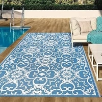 Famibay Outdoor Rug Waterproof Large Patio Garden Rugs Reversible Plastic Rugs Portable Picnic Blanket Outdoor Floor Mat for Balcony Deck Backyard Porch Beach BBQ