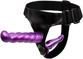 7.5inch Strap On Strap-On Dildo Realistic Silicone Dildo Sex Toy SM Fetish Interchangeable 2 Dildos or Double Dildo for Realistic Double Penetration Adjustable Harness Purple