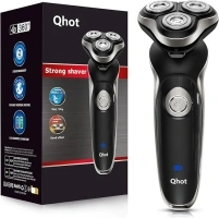 Qhot Electric Razor for Men, 2024 Upgraded Mens Cordless Electric Razors Beard Shavers for Men Face 3 in 1 Waterproof Rotary Shavers, Wet Dry Use(S3)