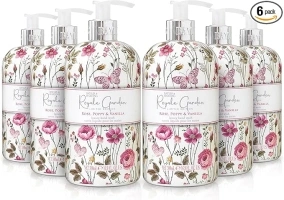 Baylis & Harding Royale Garden Rose, Poppy & Vanilla Hand Wash, 500 ml (Pack of 6) - Vegan Friendly