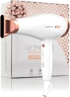 Lily England Lightweight Hair Dryer - Quiet Hairdryer with Cold Setting for Shine Boost, Hairdryers for Women Multiple Heat & Speed Settings, White & Rose Gold