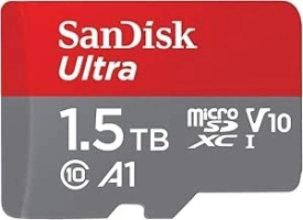 SanDisk 1.5TB Ultra microSDXC card + SD adapter, Memory card Full HD, up to 150 MB/s, For smartphones and Tablets, with A1 App Performance, UHS-I, Class 10, U1