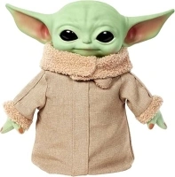 Mattel Star Wars Grogu Squeeze and blink Plush with sounds and movement, Collectible Gift for star wars fans, HJM25