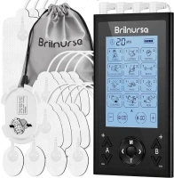 Brilnurse 4 Channels TENS Machine for Pain Relief with 16 Electrode Pads, Muscle Stimulator 24 Modes 20 Levels Intensity Rechargeable TENS Machine for Back Pain